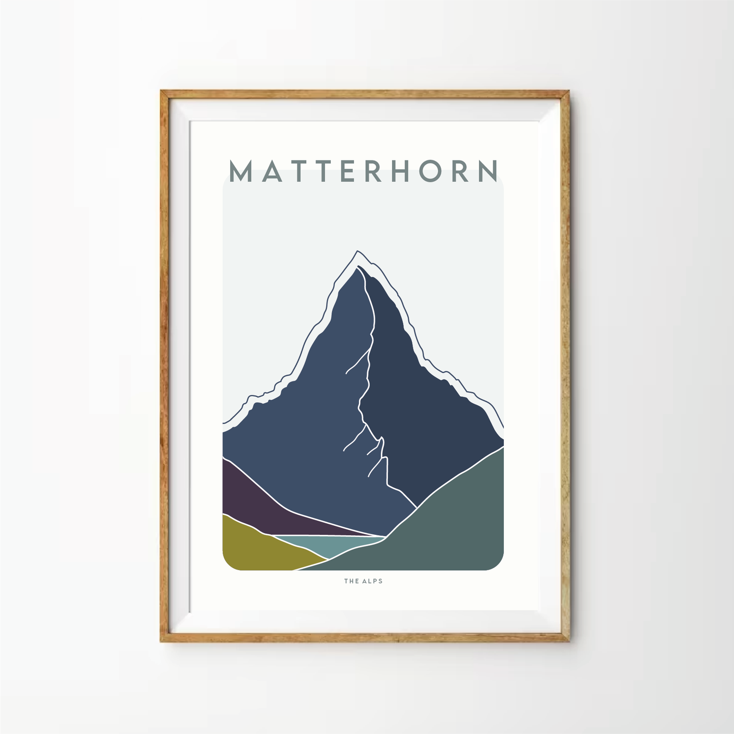 Matterhorn Retro Line Art Print