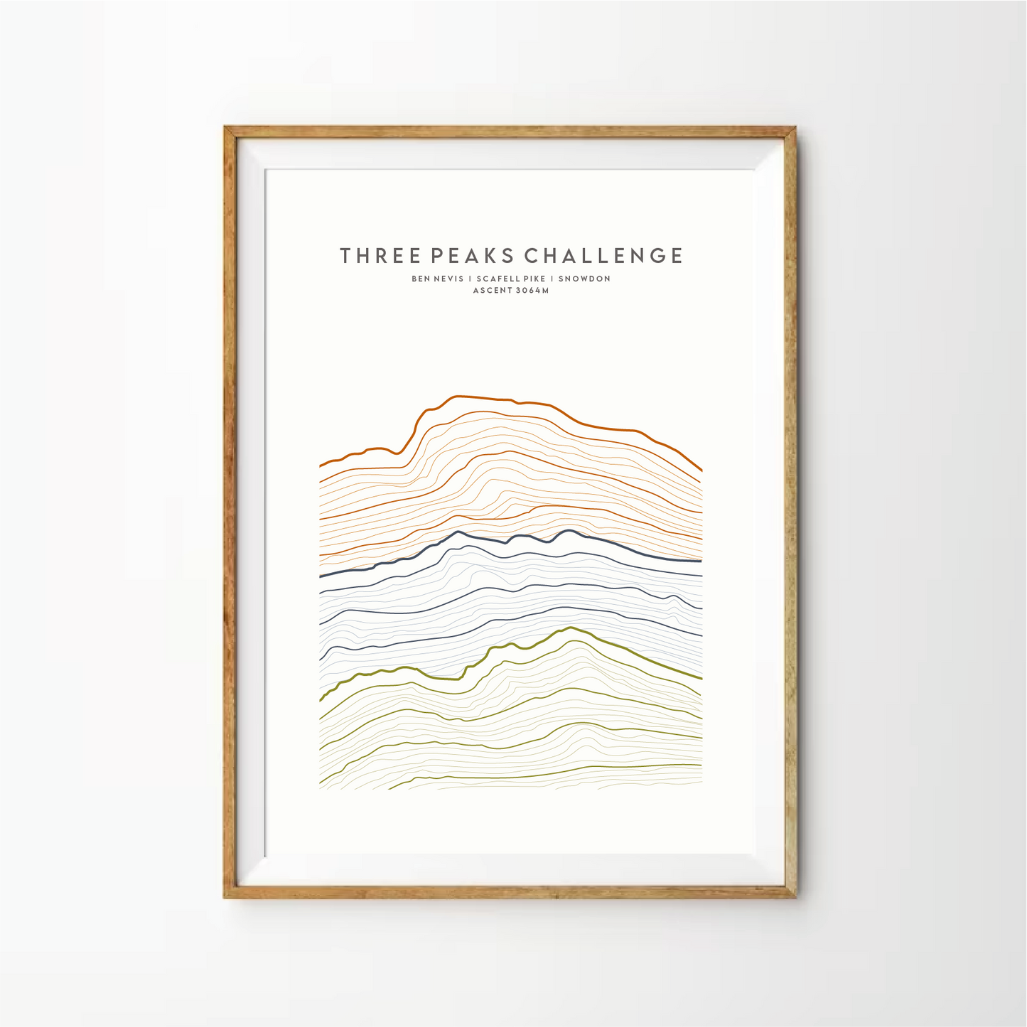 Three Peaks Challenge Ombre Linear Print