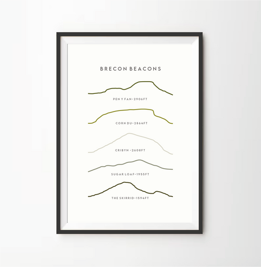 Brecon Beacons / Bannau Brycheiniog Line Art Print