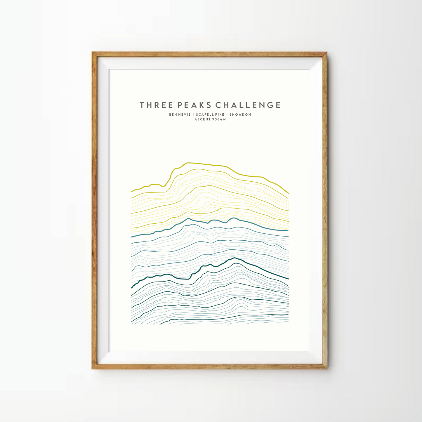 Three Peaks Challenge Ombre Linear Print