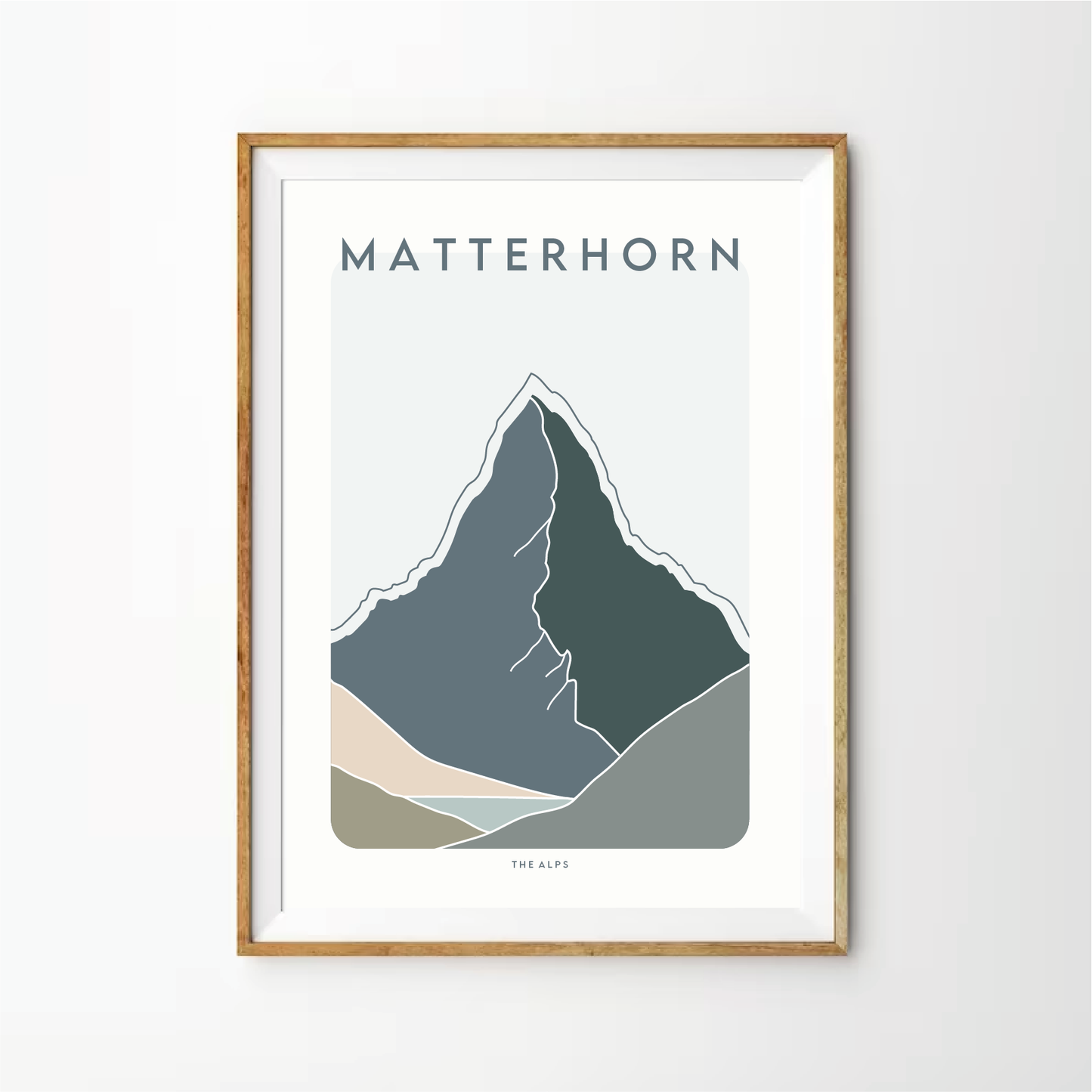 Matterhorn Retro Line Art Print