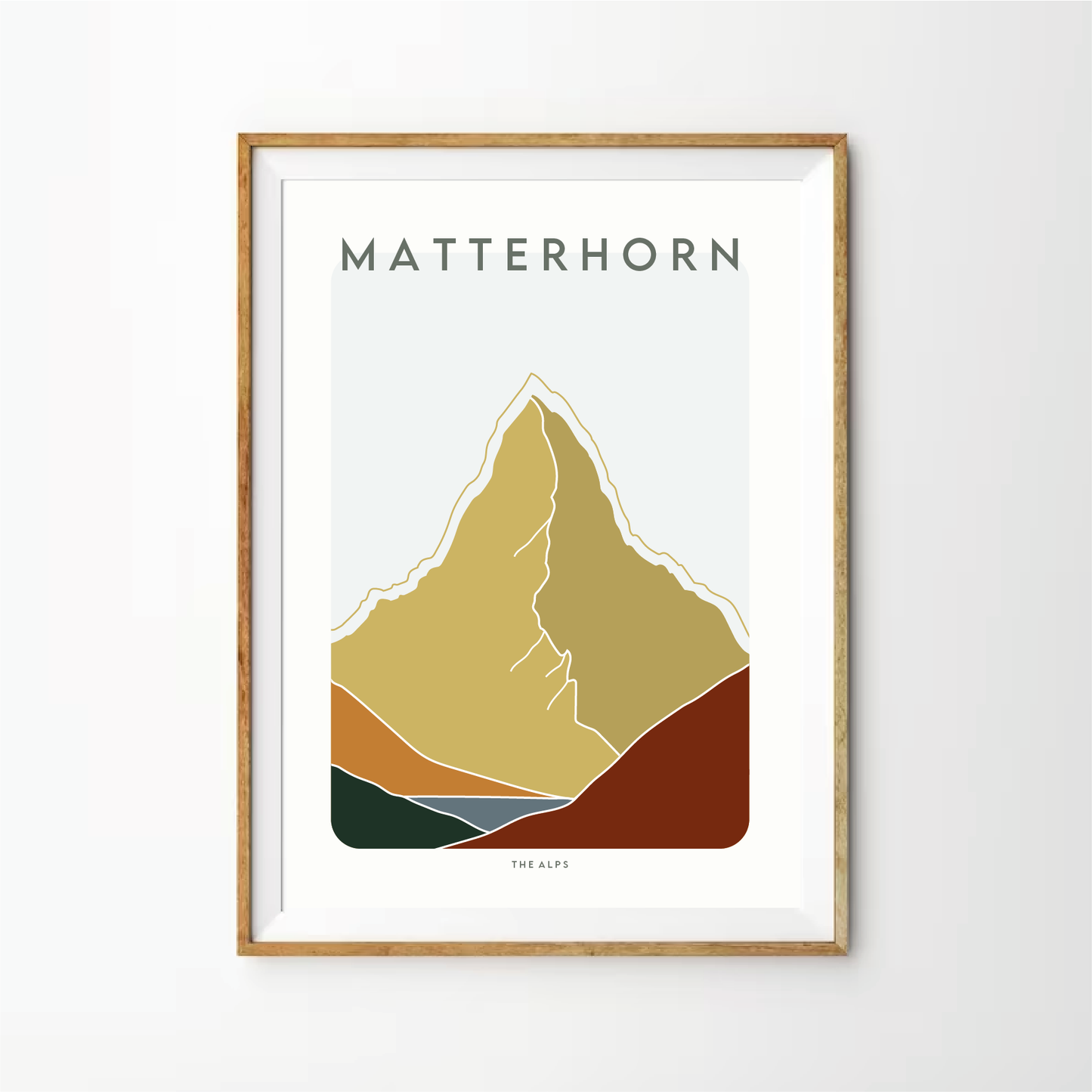 Matterhorn Retro Line Art Print