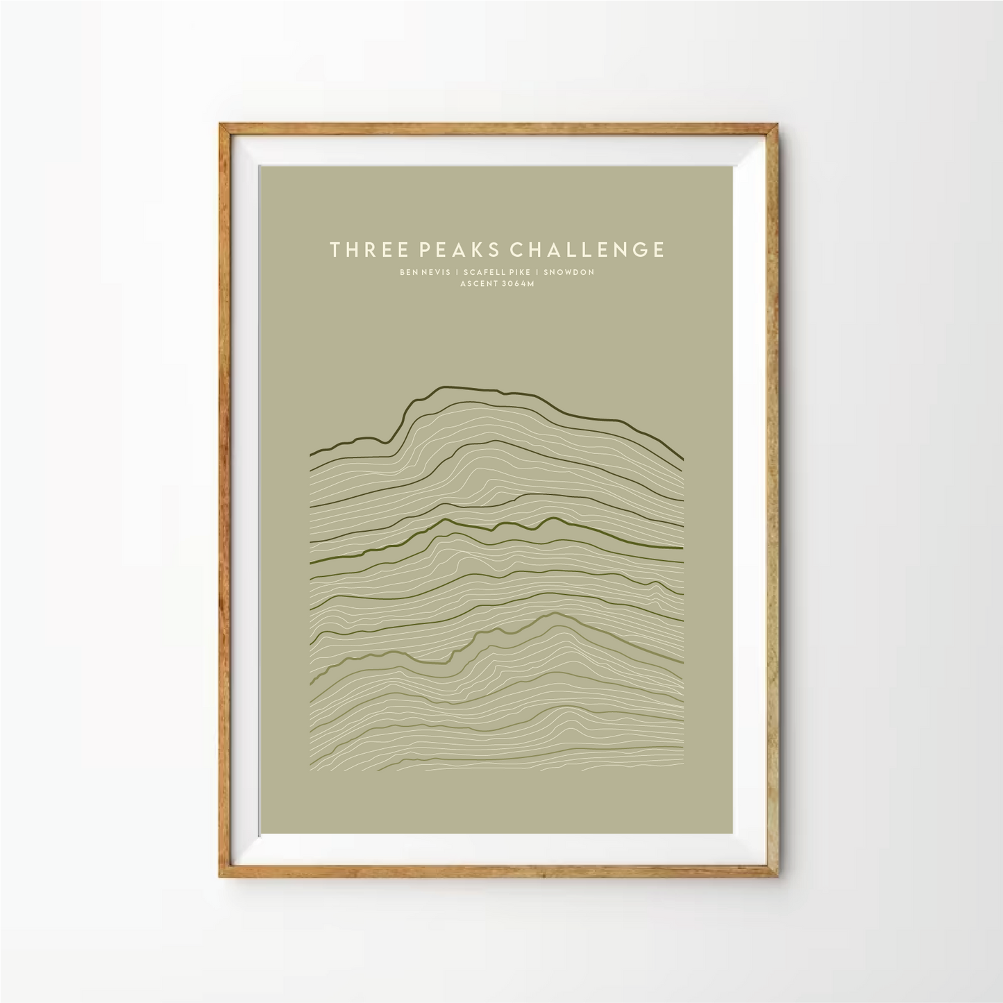 Three Peaks Challenge Ombre Linear Print