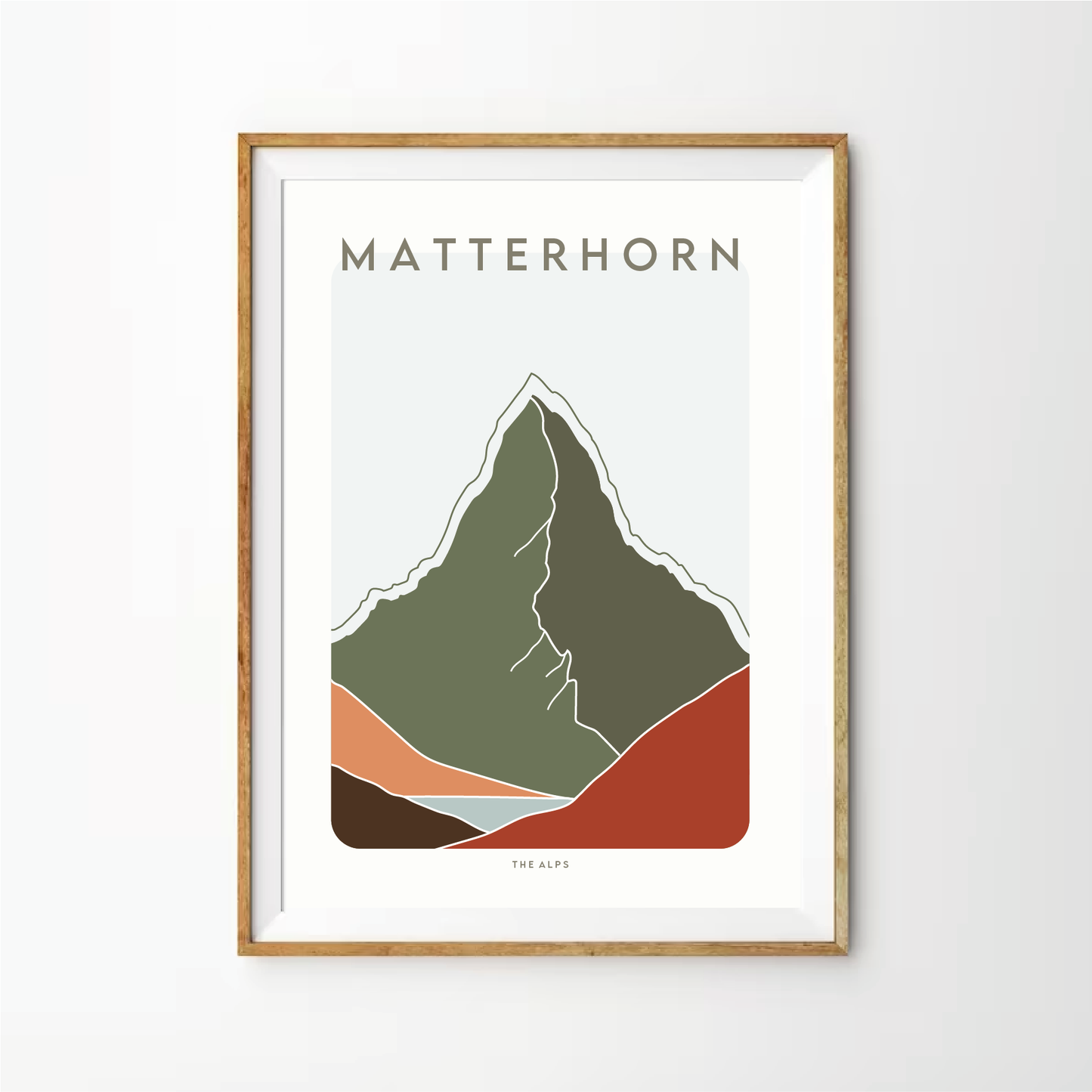 Matterhorn Retro Line Art Print