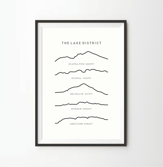 Lake District Line Art Print