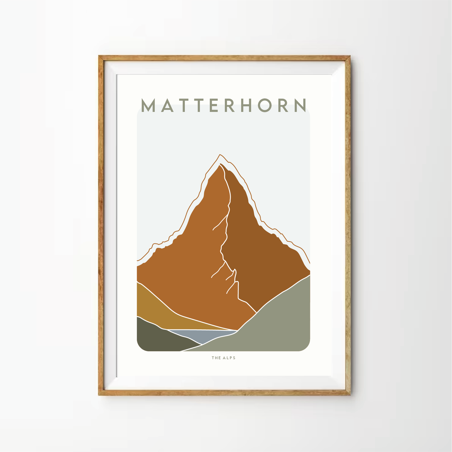 Matterhorn Retro Line Art Print