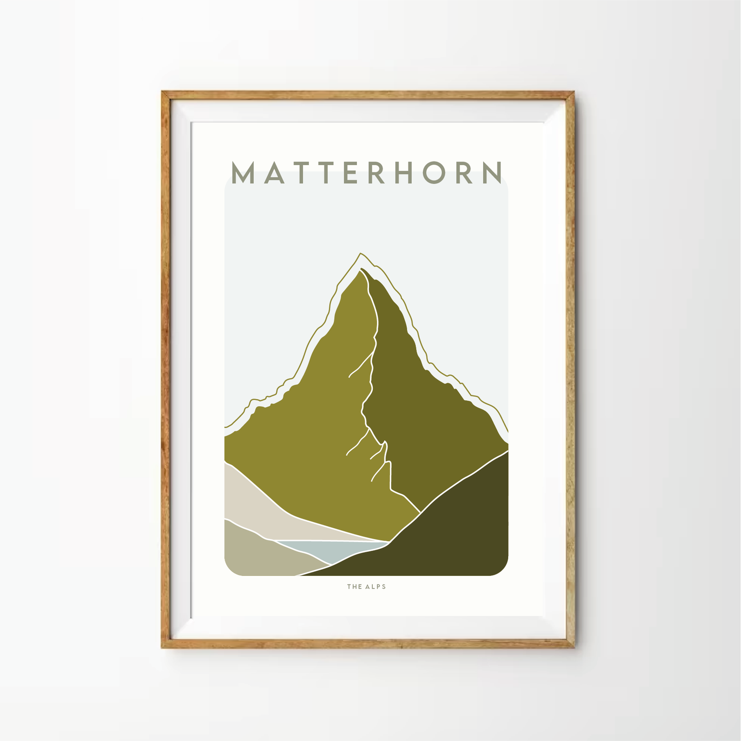 Matterhorn Retro Line Art Print