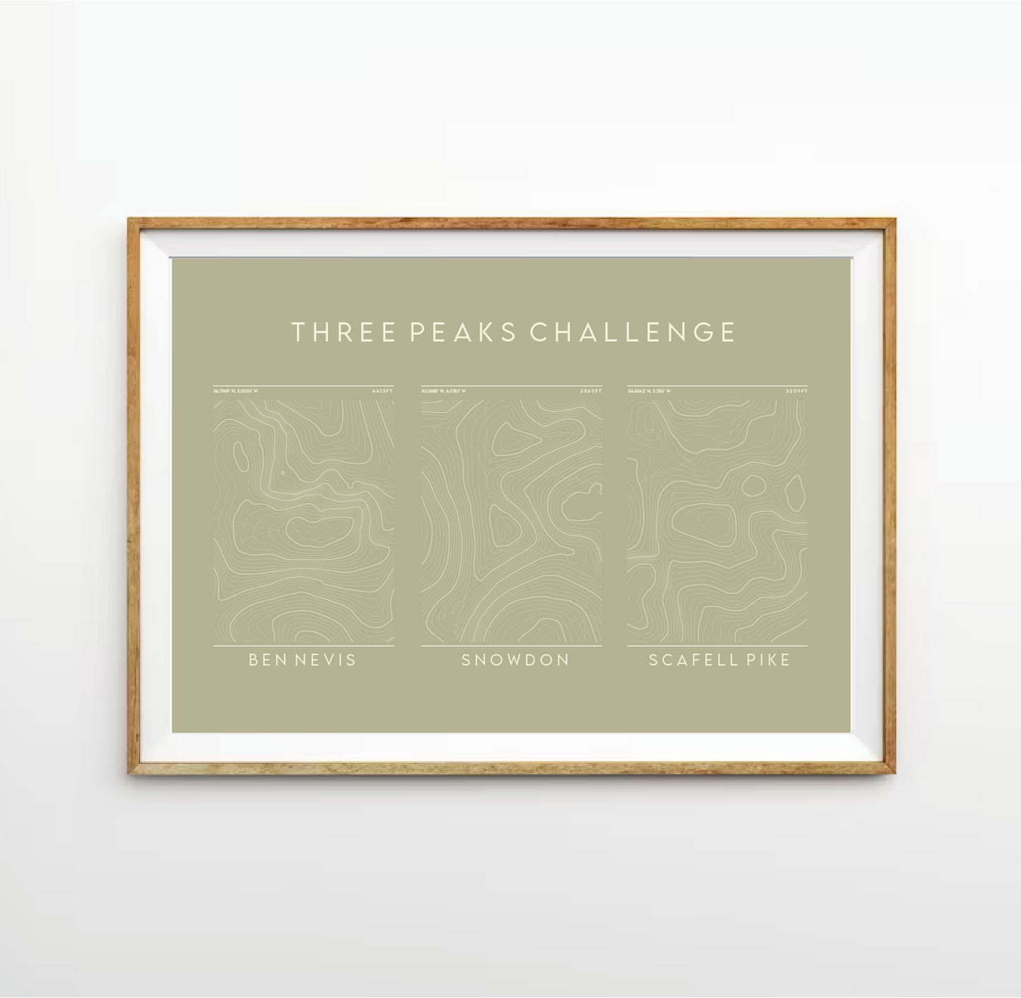 Three Peaks Contour Print