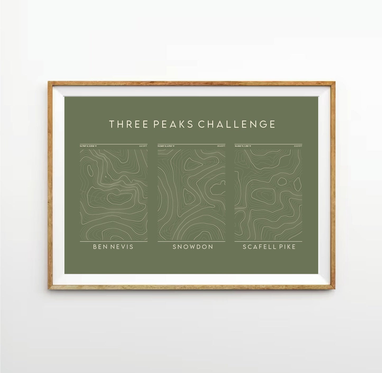 Three Peaks Contour Print