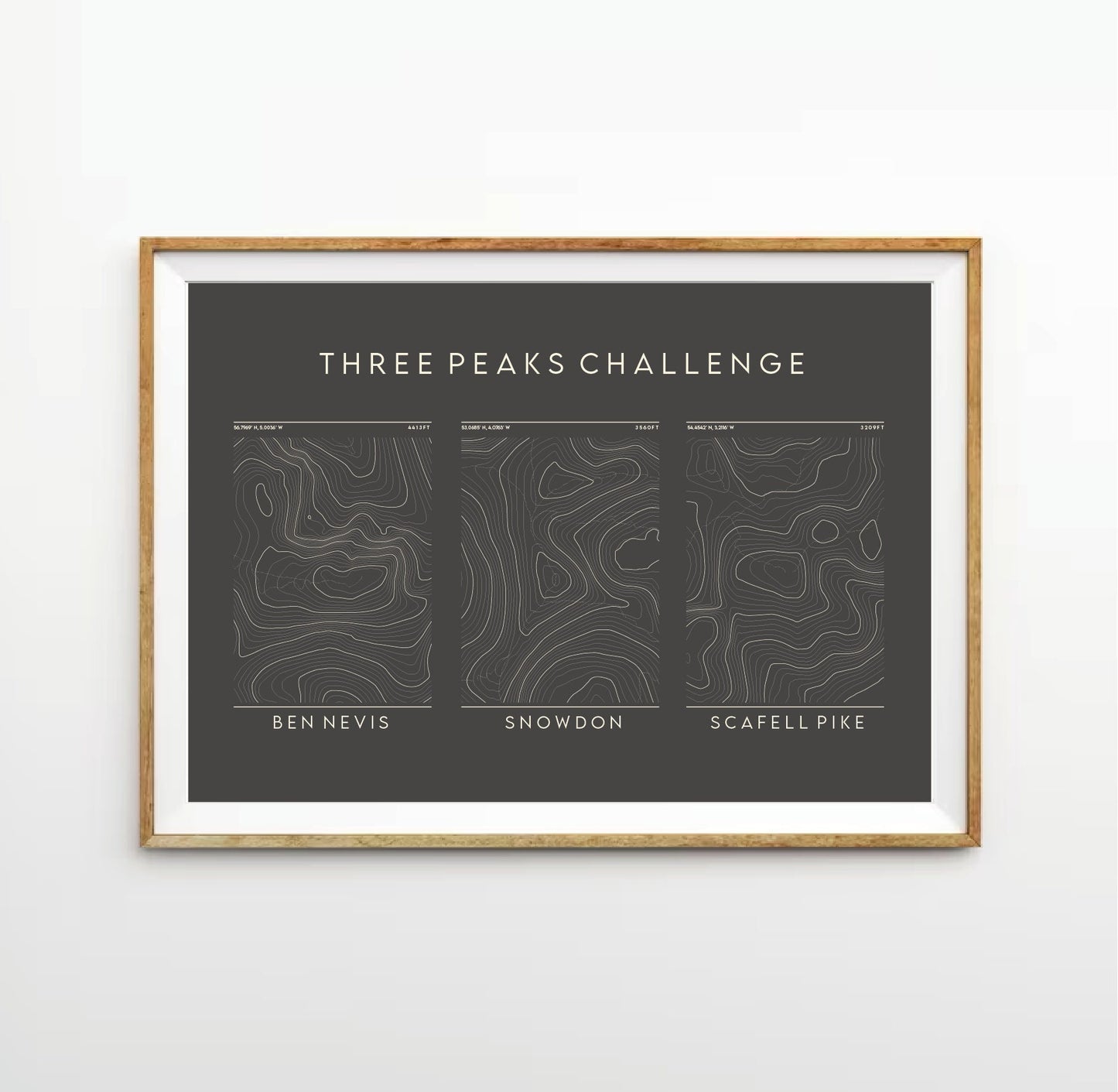 Three Peaks Contour Print