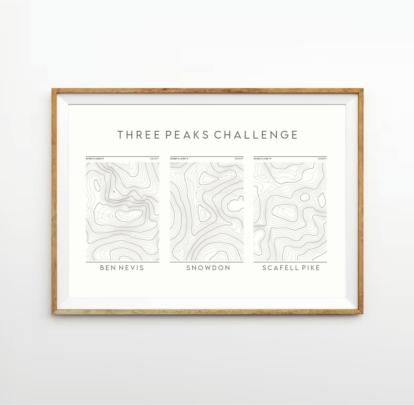 Three Peaks Contour Print