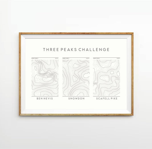 Three Peaks Contour Print