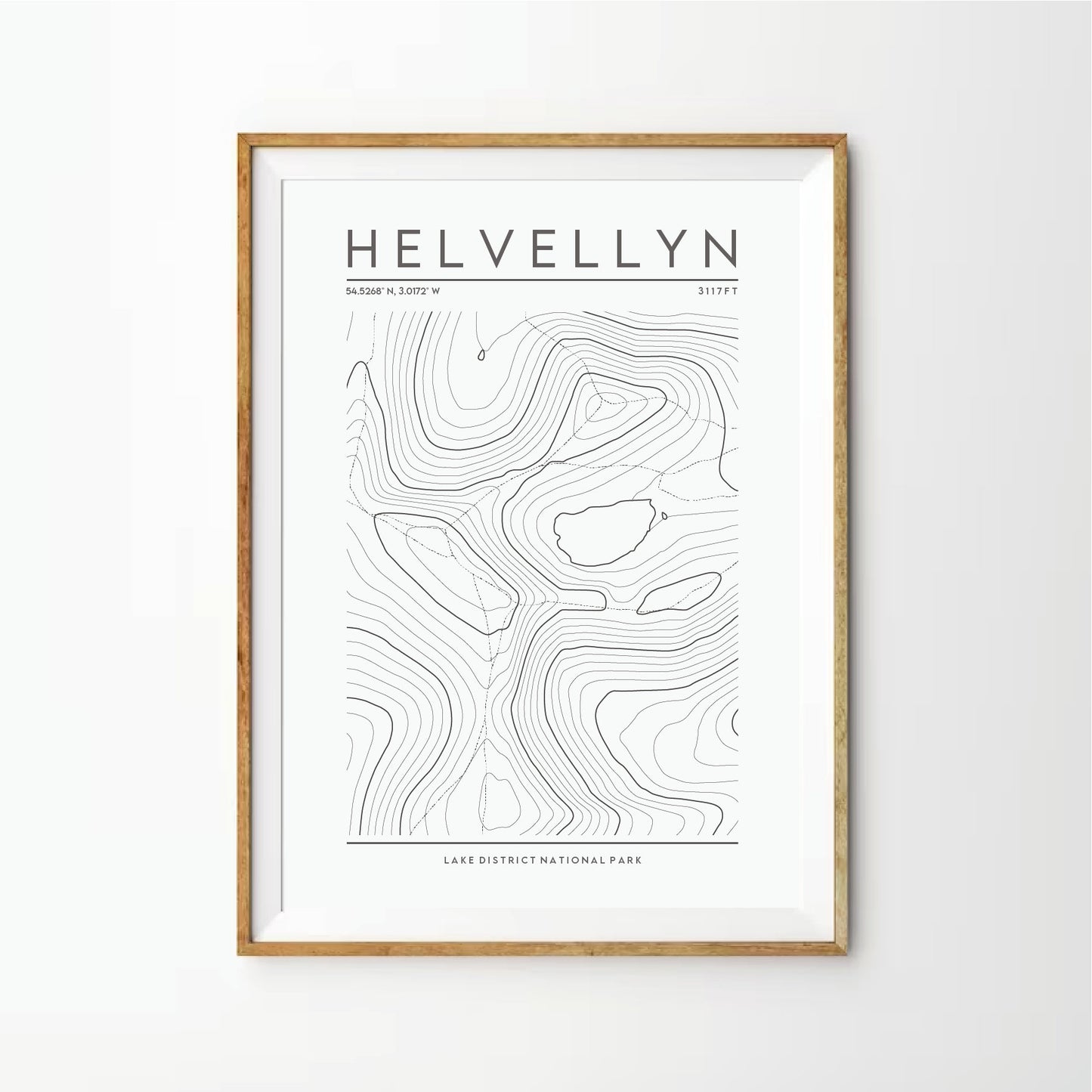 Helvellyn Contour Print