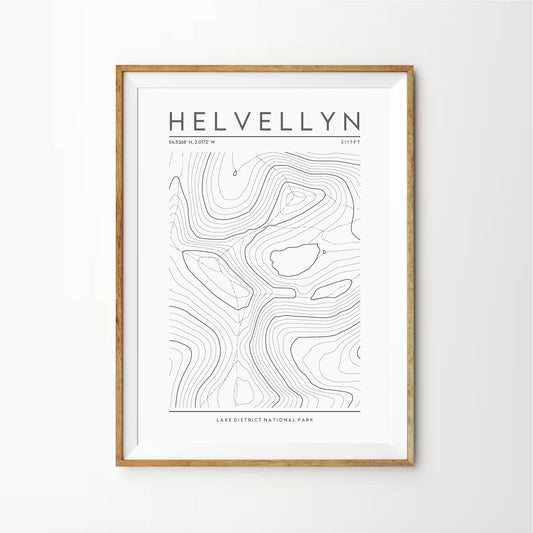 Helvellyn Contour Print